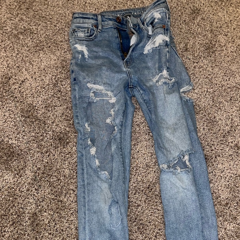 American Eagle ripped jeans.